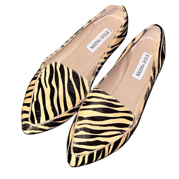 Steve Madden Cow Fur Suede Loafers Flats Shoes size 8.5 - Picture 1 of 6